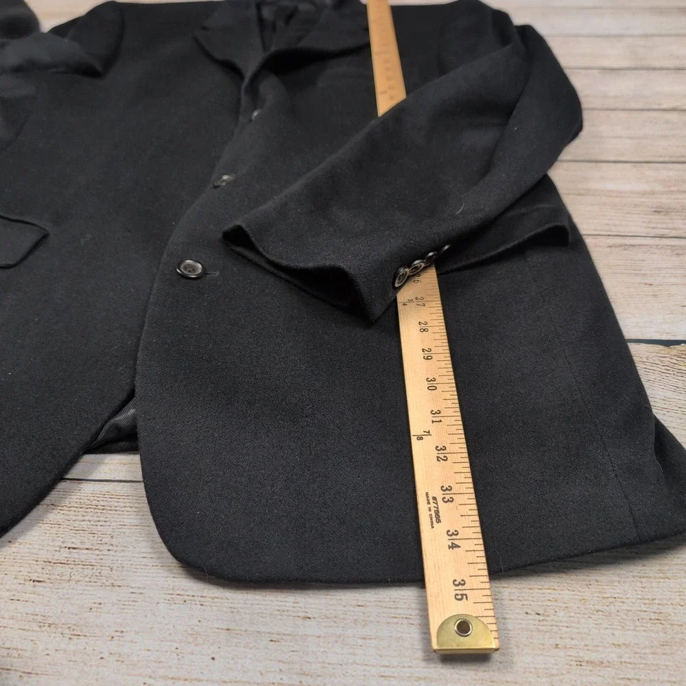 Andrew Fezza Wool Silk‎ Cashmere Black Blazer Jacket Mens 44 L